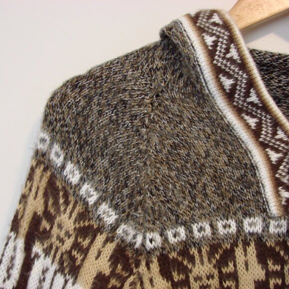 Kactus Artesanias Alpaca Hoodie Sweater Peru Aztec Fringe Soft Pullover Medium - Picture 7 of 15